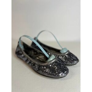 Tory Burch Gray Glittered Ballet Flats Sz 5.5